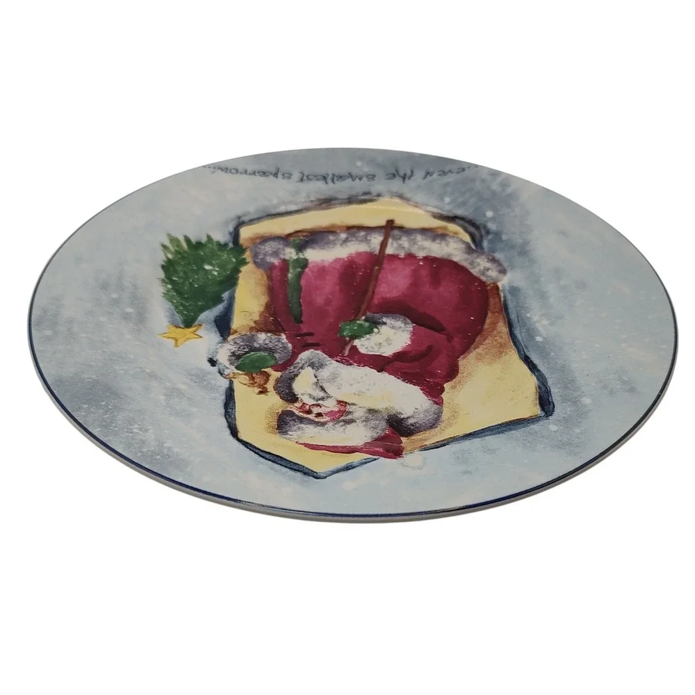 Vintage Royal Norfolk Santa Plate Even The Smallest‎ Sparrow Christmas Holiday